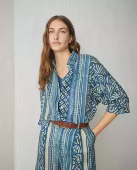 Блуза с рукавами 3/4 с принтом Lloyd's, синий