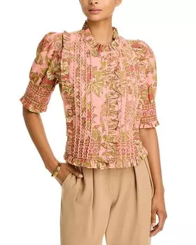 Блуза с рюшами и принтом Lucky & Coco, мультиколор
