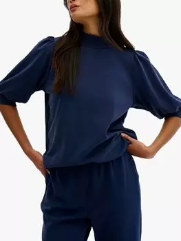 Блуза с водолазкой и пышными рукавами MY ESSENTIAL WARDROBE, полное затмение