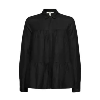 Блуза с воланами Esprit, черный