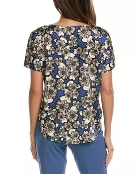 Блуза с воротником Anne Klein Bateau, синий