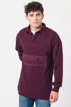 Блуза с воротником и вышитым логотипом United Colors of Benetton, фиолетовый