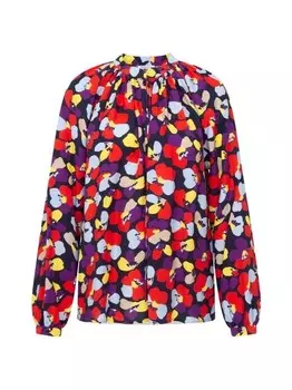 Блуза с воротником стойкой и принтом Seidensticker, синий