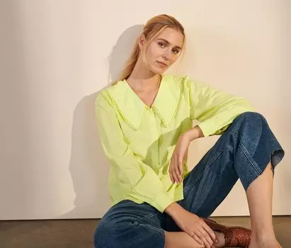 Блуза с воротником Tchibo, желтый