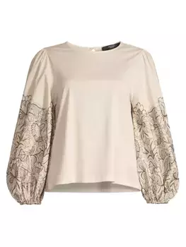 Блуза с вышивкой Avenue Weekend Max Mara, слоновая кость