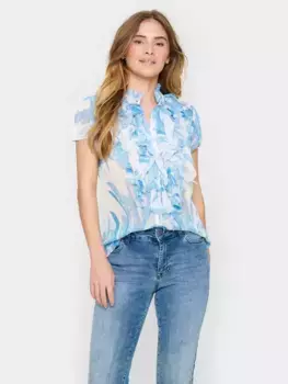 Блуза Saint Tropez Lilja Short Sleeve Ruffle, цвет provence/summer