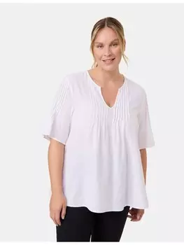 Блуза SAMOON Kurzarm, белый