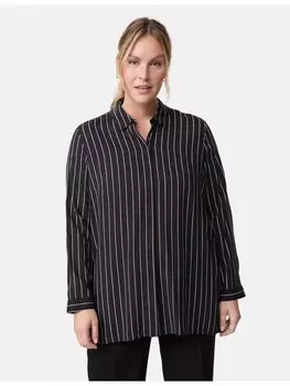 Блуза SAMOON Langarm, цвет black gemustert