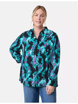 Блуза SAMOON Langarm, цвет black gemustert