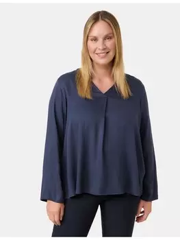 Блуза SAMOON Langarm, цвет dark lake blue