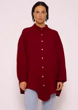 Блуза SASSYCLASSY Ultra Oversize Musselin nhemd lange Variante, темно-красный