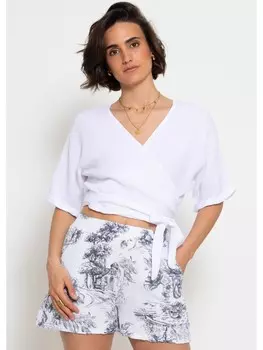 Блуза SASSYCLASSY zum Wickeln, белый