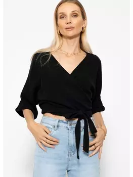 Блуза SASSYCLASSY zum Wickeln, черный