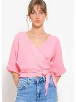 Блуза SASSYCLASSY zum Wickeln, розовый