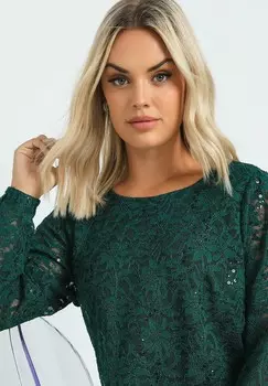 Блуза SCALLOP HEM Yours Clothing, темно-зеленый