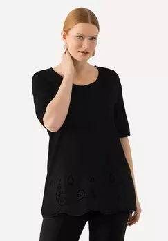 Блуза SCALLOPED HEM Ulla Popken, черный
