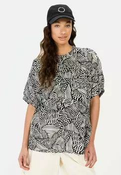 Блуза SCHLUPF MIT ALLOVER PRINT camel active, черный