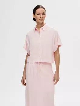 Блуза SELECTED FEMME kragen Kurzarm, розовый