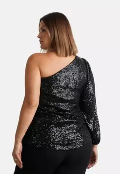 Блуза SEQUIN ONE SHOULDER Live Unlimited London, черный