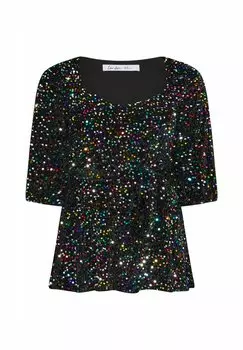 Блуза SEQUIN Yours Clothing, антрацит