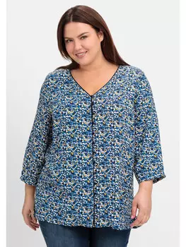 Блуза sheego, цвет tiefblau gemustert