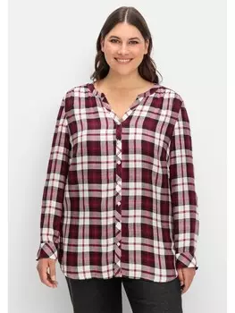 Блуза sheego, цвет weinrot kariert