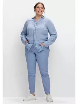Блуза sheego Hemd, цвет mittelblau