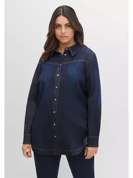 Блуза sheego Jeans, сине черный деним