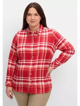 Блуза sheego Karierte Flanell, красный