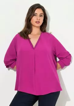 Блуза SHIMMERING NECKLINE LONG SLEEVE Ulla Popken, красный