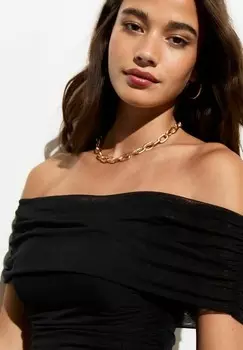 Блуза SHORT SLEEVE BARDOT New Look, черный
