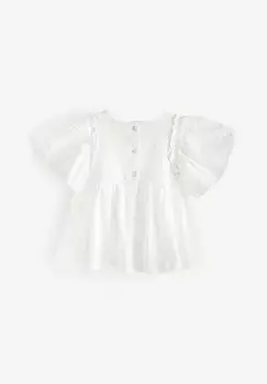 Блуза SHORT SLEEVE EMBROIDERED, REGULAR FIT Next, белый