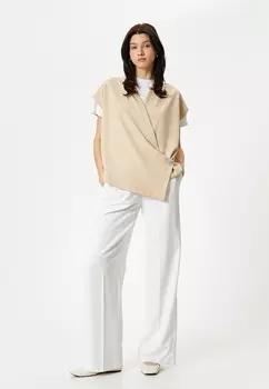 Блуза SHORT SLEEVE Koton, бежевый