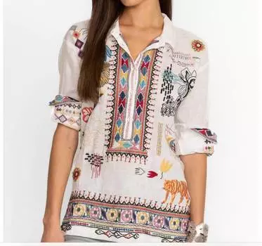 Блуза Simmie в натуральном цвете Johnny Was, цвет natural