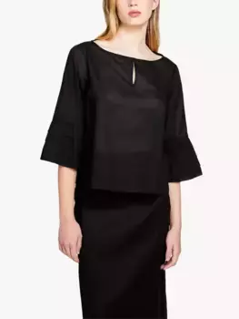 Блуза SISLEY Cotton Kaftan, черный