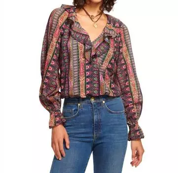 Блуза скаута в темно-синем икате Ramy Brook