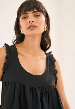 Блуза SLEEVELESS RAW HEM SCOOP NEC Next, черный
