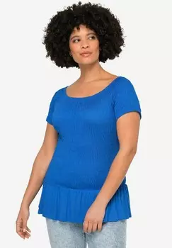 Блуза SLIM FIT, ELASTISCH GESMOKT, HALBARM Angel of Style, темно-синий