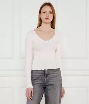 Блуза Slim fit Tommy Jeans, экрю