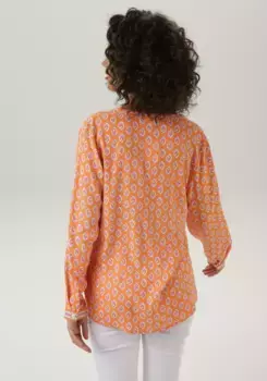 Блуза-слип Aniston CASUAL с экстравагантным графическим принтом, розовый