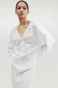Блуза-Слип из смеси льна H&M, белый