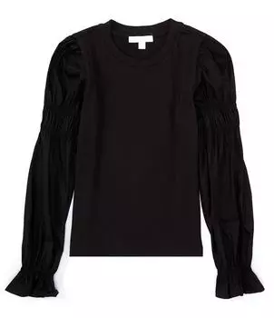 Блуза смешанного кроя с длинными рукавами для девочек GB Big Girls 7–16, черный