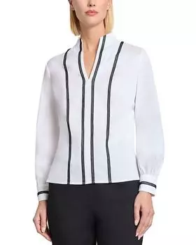 Блуза со стойкой Misook, белый