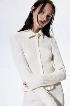 Блуза со структурой H&M, бежевый