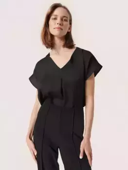 Блуза Soaked In Luxury Ioana Marija Short Sleeve V-Neck, черный