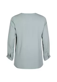 Блуза SOLID WITH V-NECK Zizzi, светло-зеленый