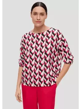 Блуза sOliver BLACK LABEL 3/4 Arm, цвет mehrfarbig-schwarz