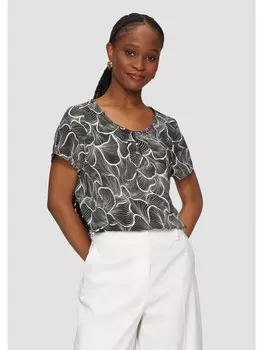 Блуза sOliver BLACK LABEL kurzarm, черный