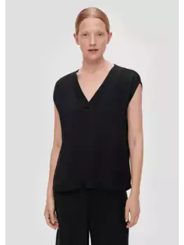 Блуза sOliver BLACK LABEL kurzarm, черный