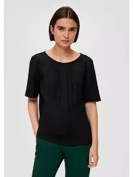 Блуза sOliver BLACK LABEL kurzarm, черный